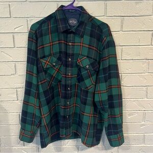 Vintage Alpine Trail Green Plaid Flannel Shirt Mens L